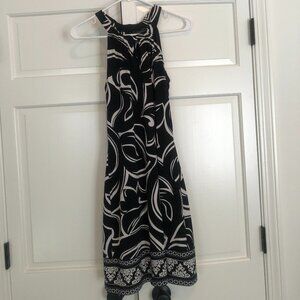 Summer Size 8 Black and White Halter Dress